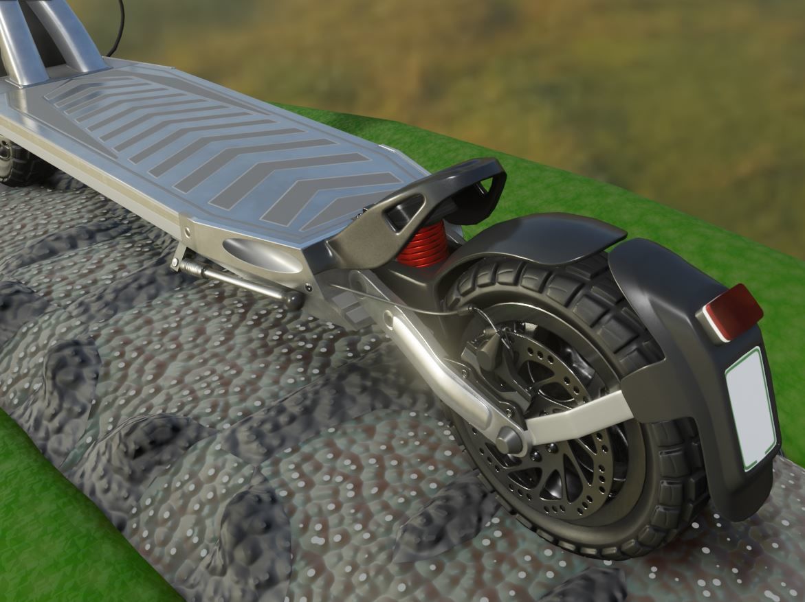 Rigged off-road electric scooter all colors 3D Model Collection_35
