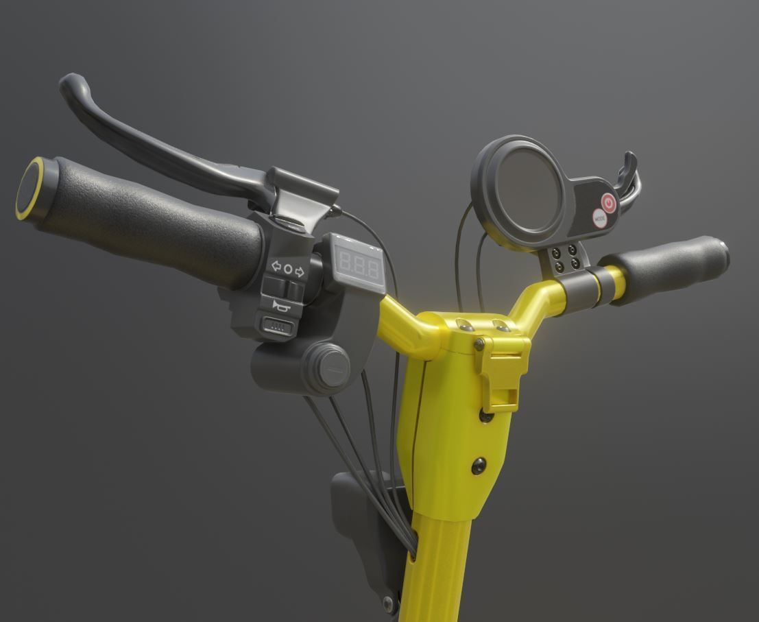 Rigged off-road electric scooter all colors 3D Model Collection_113