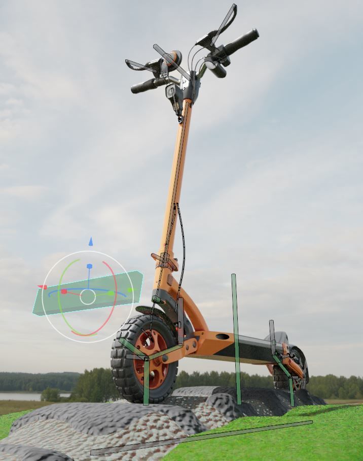 Rigged off-road electric scooter all colors 3D Model Collection_46