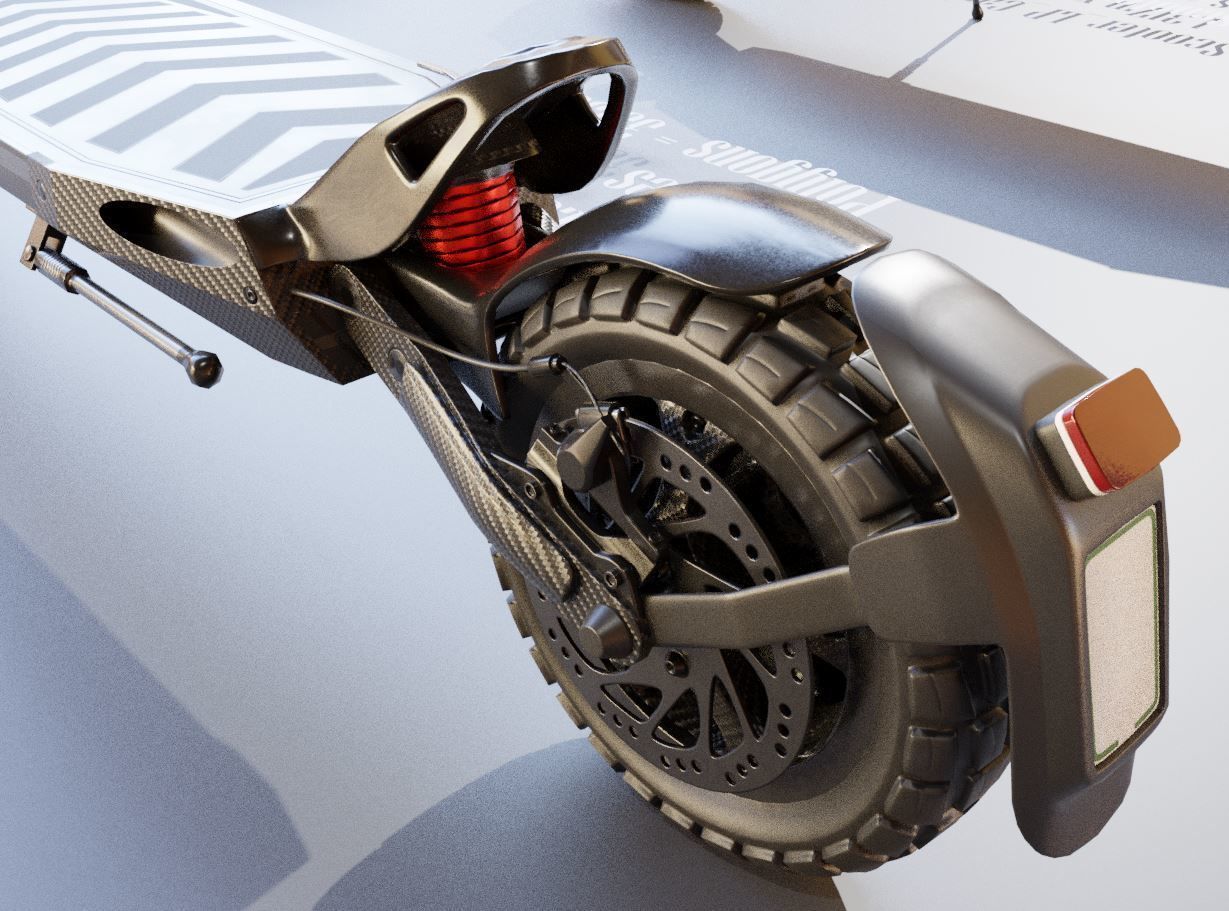 Rigged off-road electric scooter all colors 3D Model Collection_90