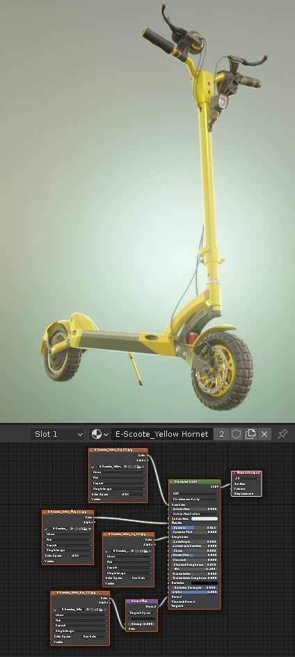 Rigged off-road electric scooter all colors 3D Model Collection_111