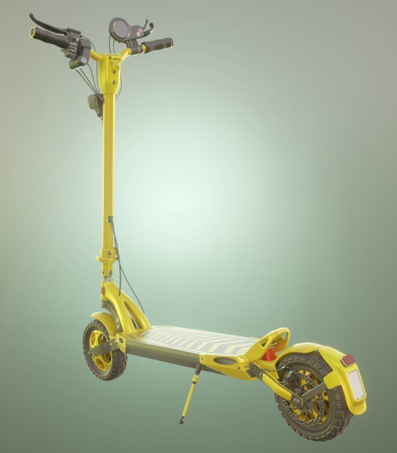 Rigged off-road electric scooter all colors 3D Model Collection_106