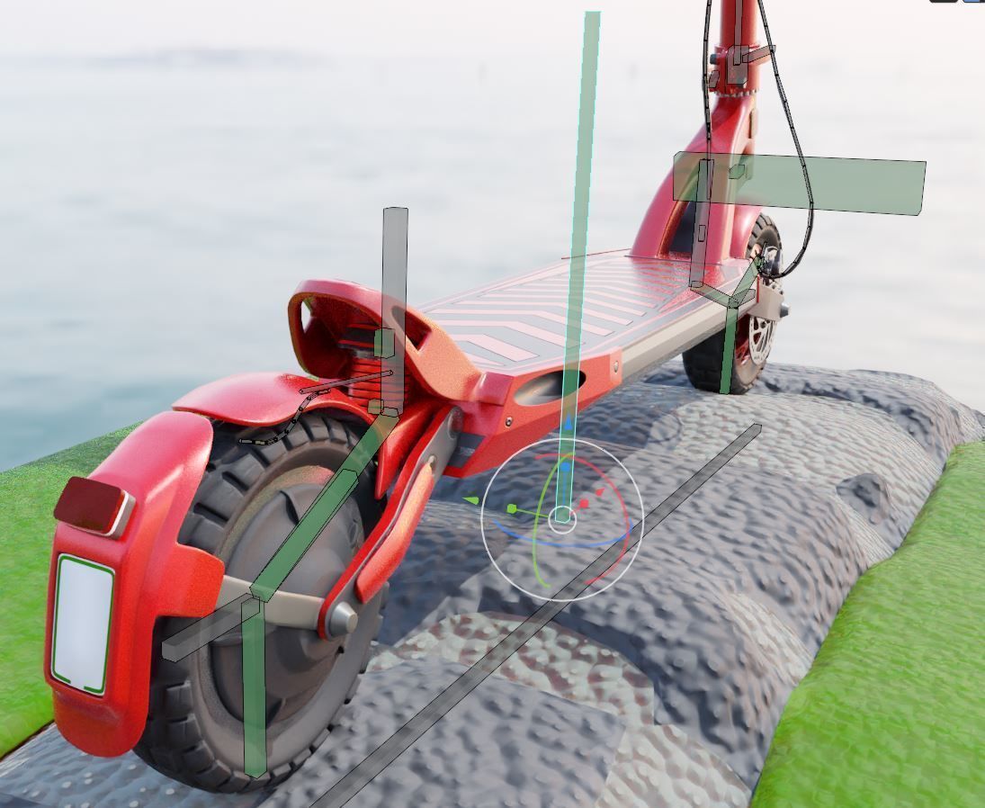 Rigged off-road electric scooter all colors 3D Model Collection_60