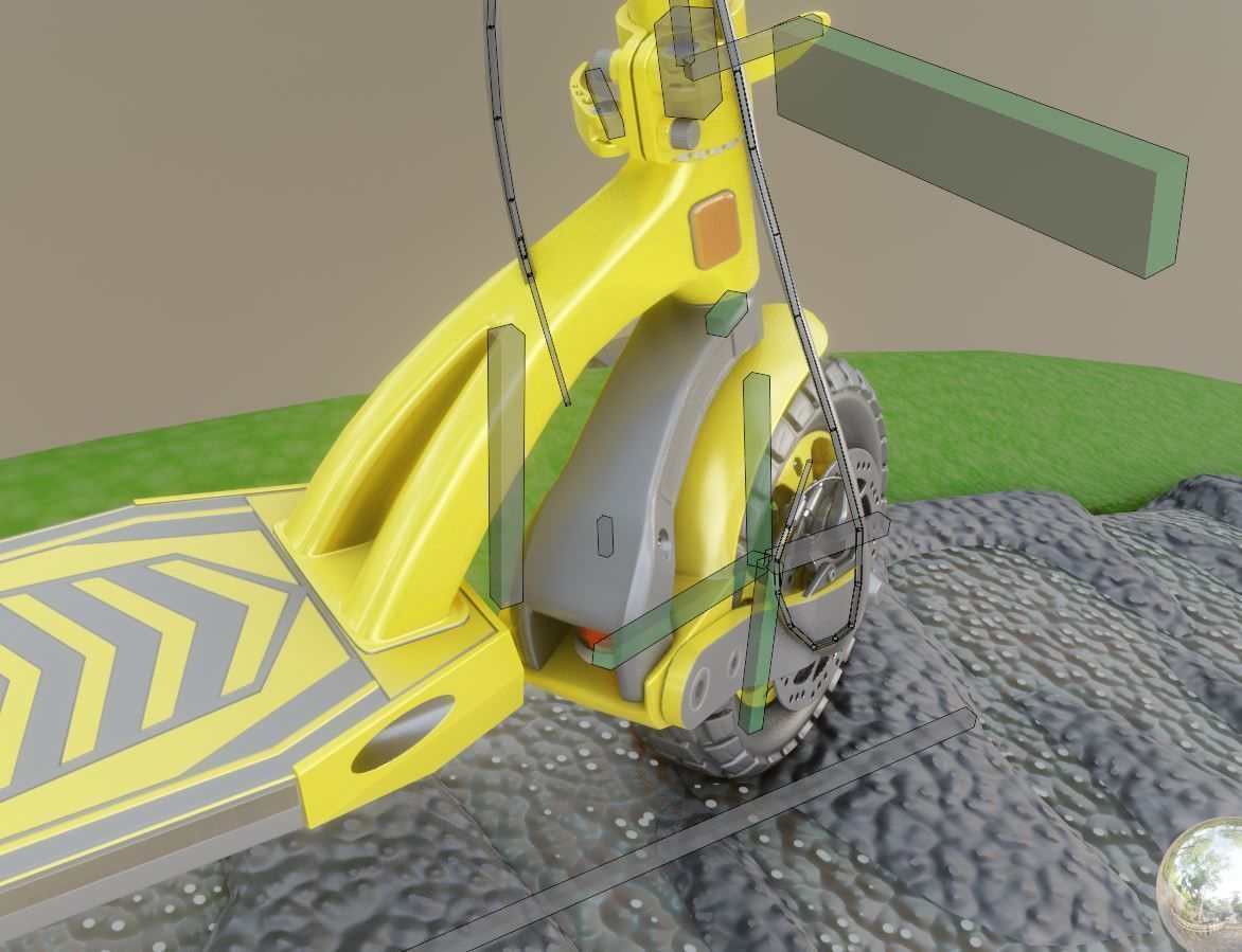 Rigged off-road electric scooter all colors 3D Model Collection_102