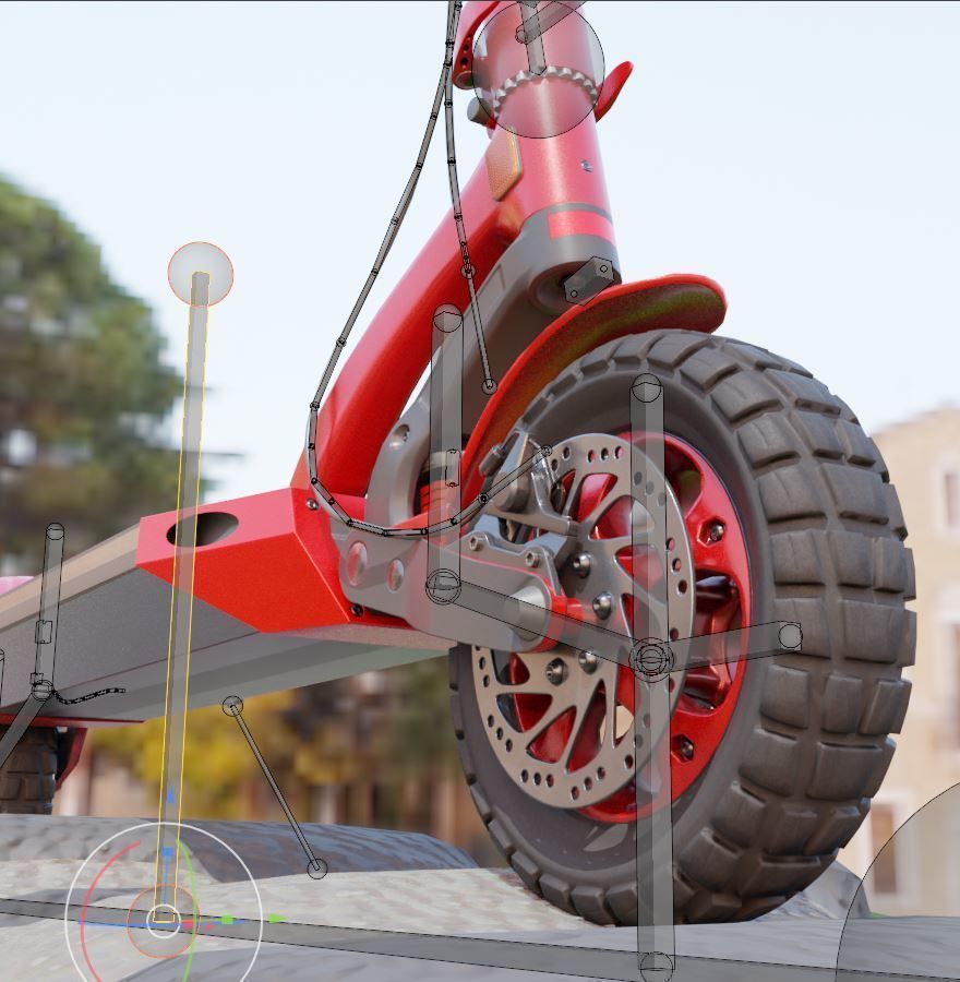 Rigged off-road electric scooter all colors 3D Model Collection_59