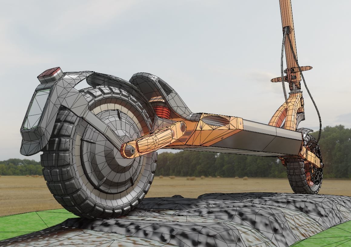 Rigged off-road electric scooter all colors 3D Model Collection_41