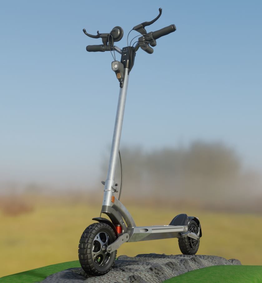 Rigged off-road electric scooter all colors 3D Model Collection_31
