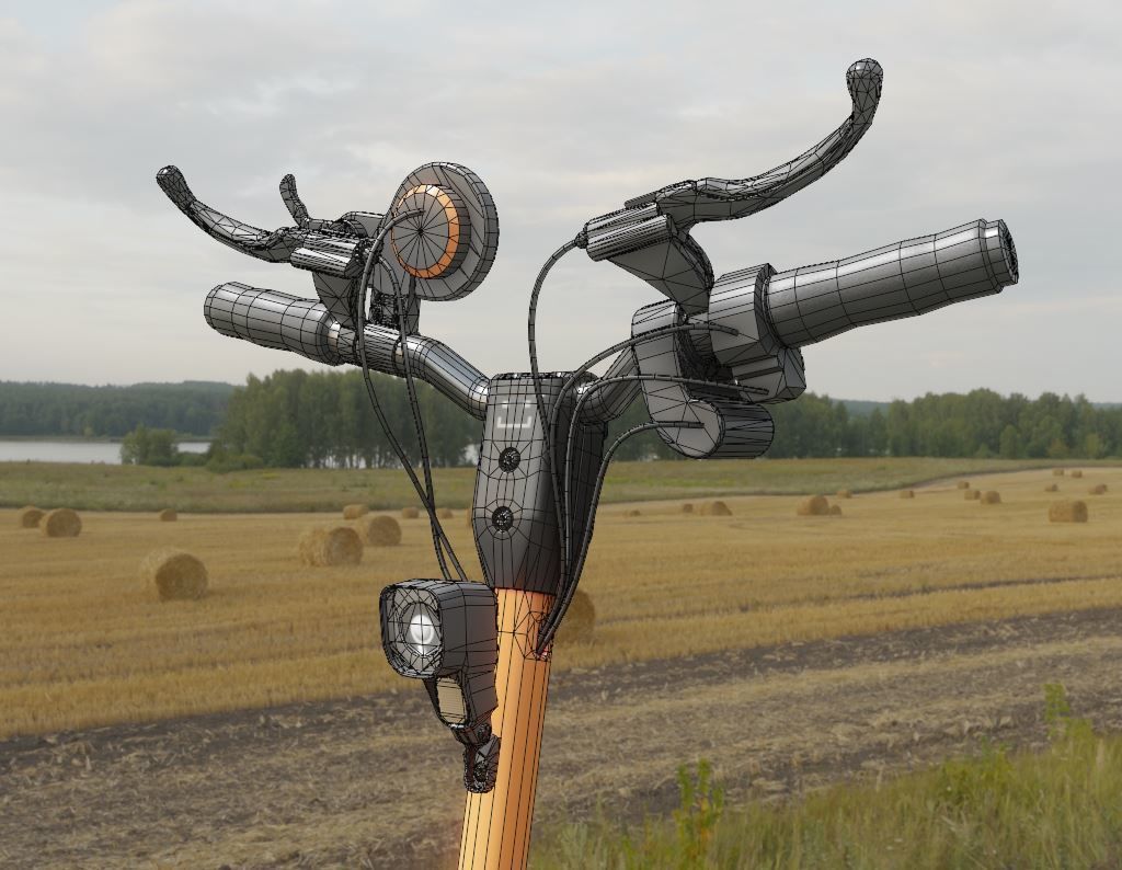 Rigged off-road electric scooter all colors 3D Model Collection_47