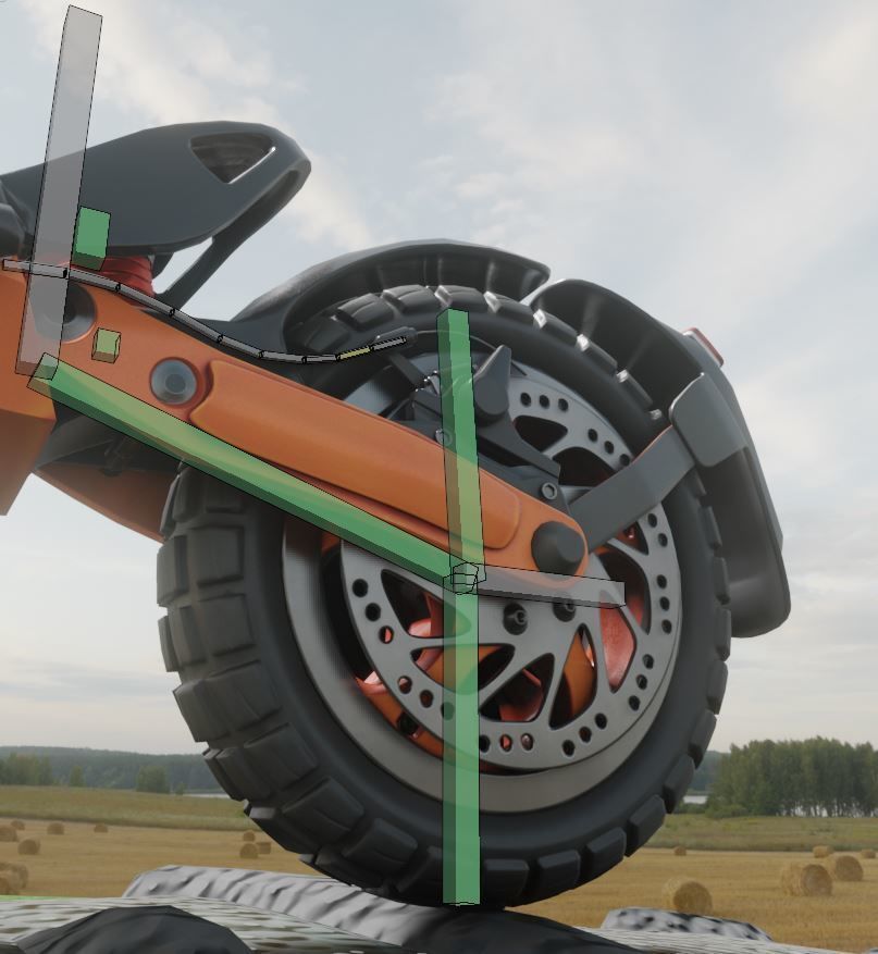 Rigged off-road electric scooter all colors 3D Model Collection_42