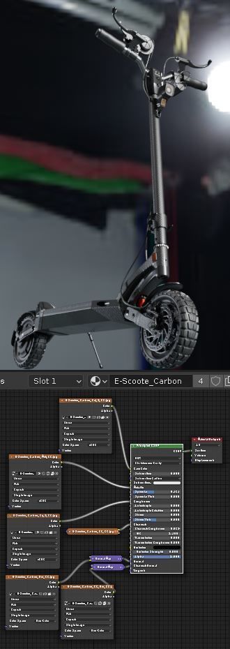 Rigged off-road electric scooter all colors 3D Model Collection_85