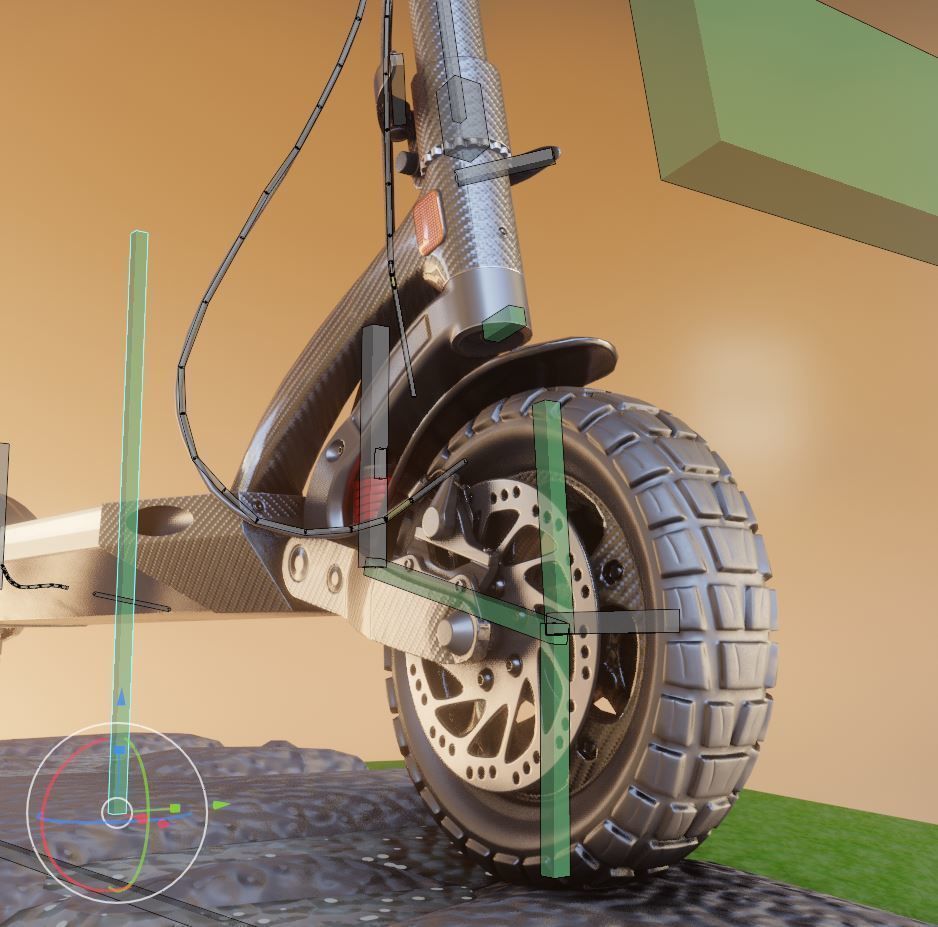 Rigged off-road electric scooter all colors 3D Model Collection_81