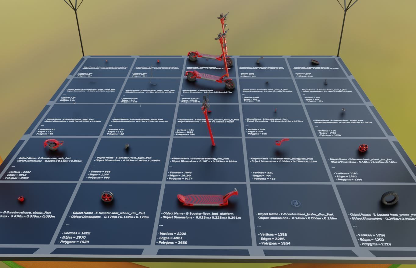 Rigged off-road electric scooter all colors 3D Model Collection_63