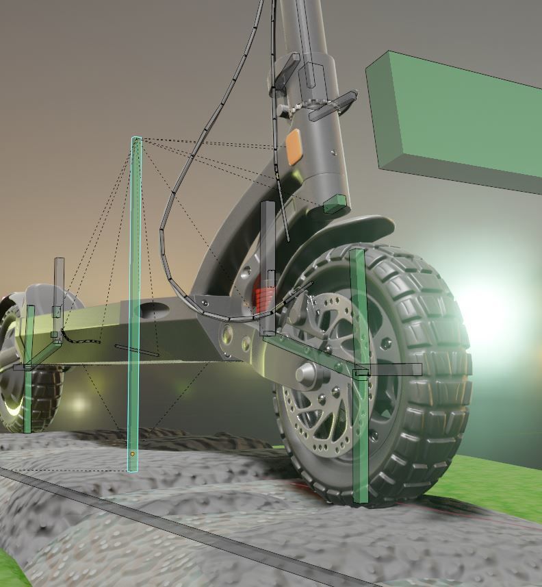 Rigged off-road electric scooter all colors 3D Model Collection_75