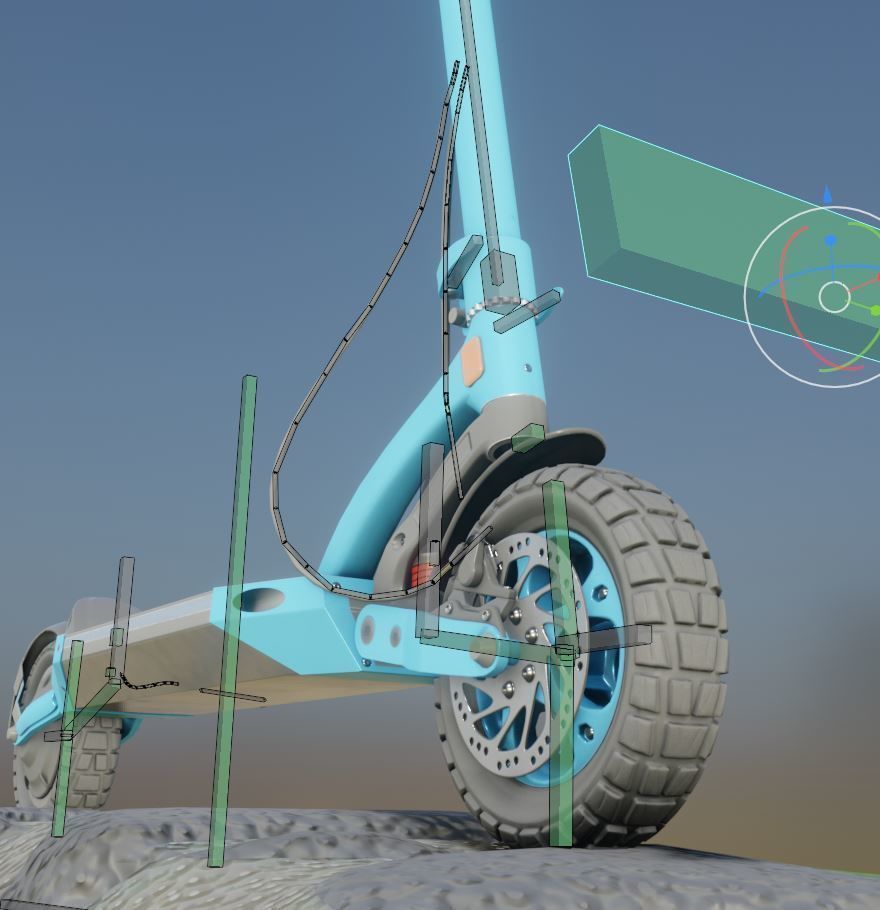 Rigged off-road electric scooter all colors 3D Model Collection_22