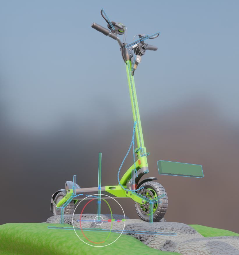 Rigged off-road electric scooter all colors 3D Model Collection_67