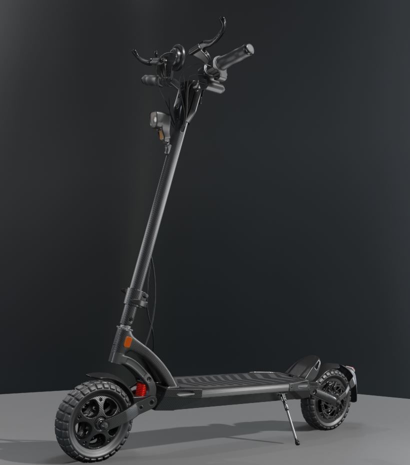 Rigged off-road electric scooter all colors 3D Model Collection_92
