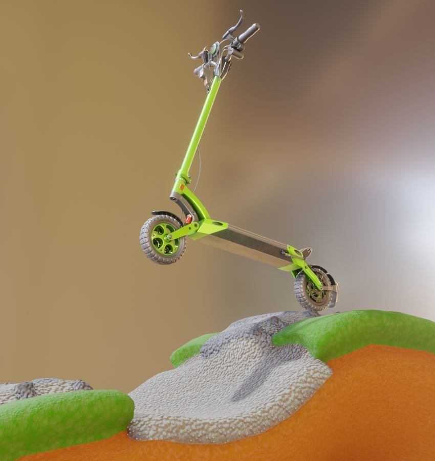 Rigged off-road electric scooter all colors 3D Model Collection_65