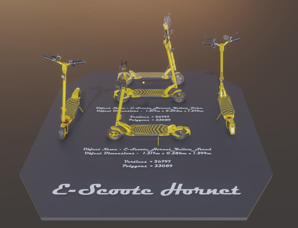 Rigged off-road electric scooter all colors 3D Model Collection_116