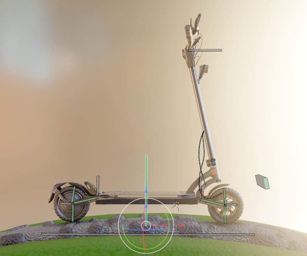 Rigged off-road electric scooter all colors 3D Model Collection_79