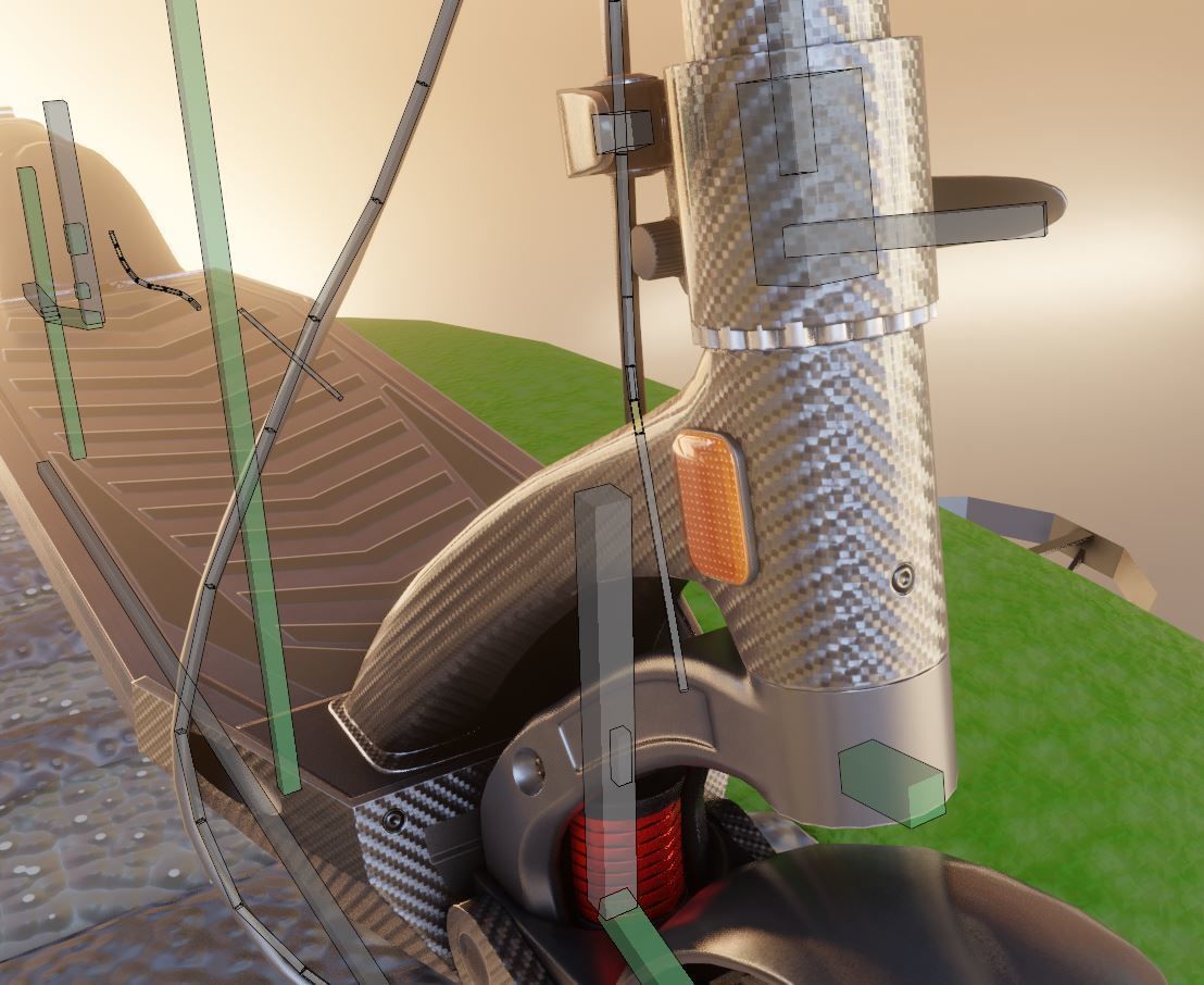 Rigged off-road electric scooter all colors 3D Model Collection_80