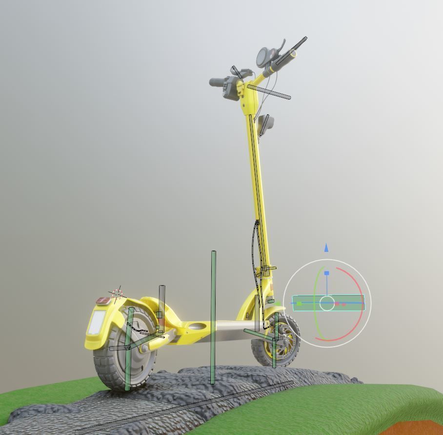 Rigged off-road electric scooter all colors 3D Model Collection_103