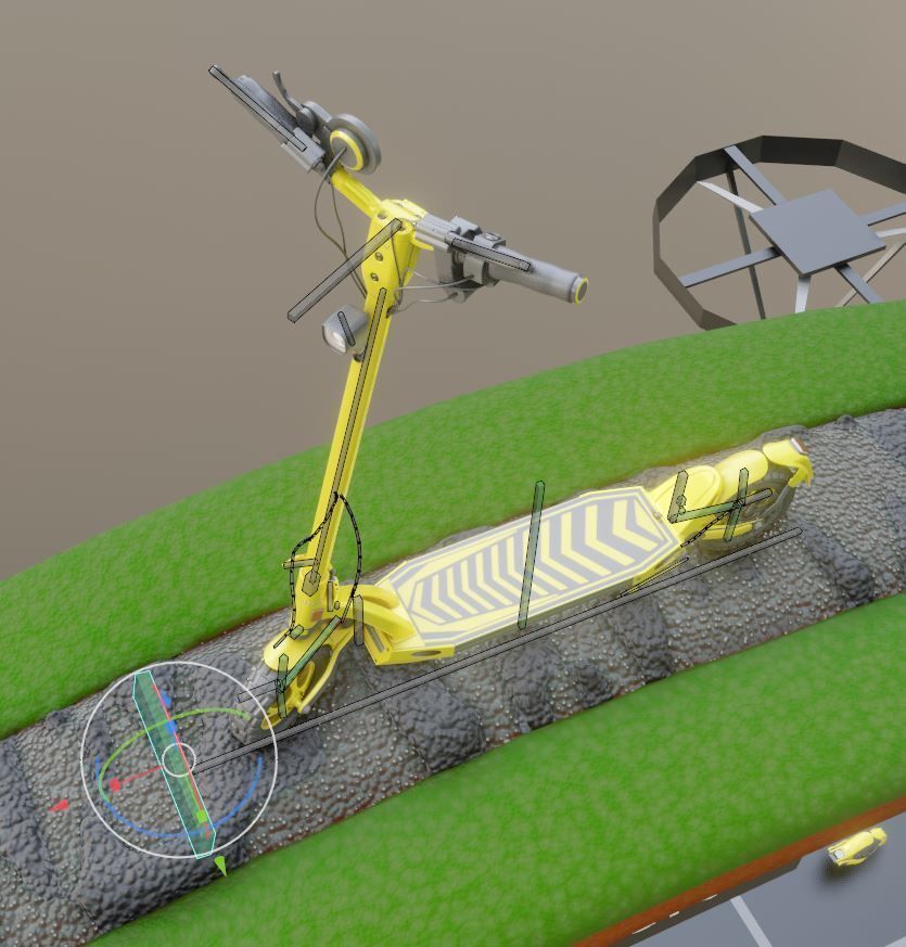 Rigged off-road electric scooter all colors 3D Model Collection_100