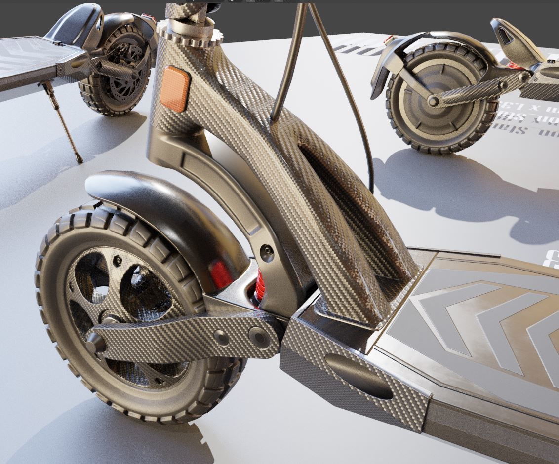 Rigged off-road electric scooter all colors 3D Model Collection_96