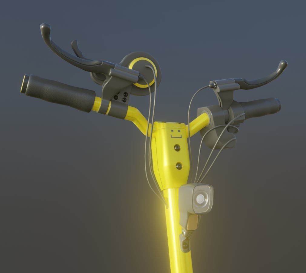 Rigged off-road electric scooter all colors 3D Model Collection_110