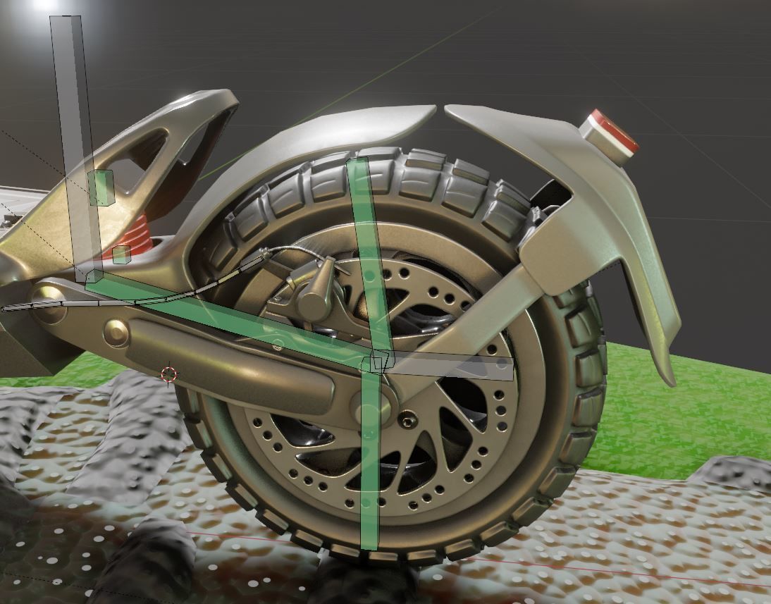 Rigged off-road electric scooter all colors 3D Model Collection_76