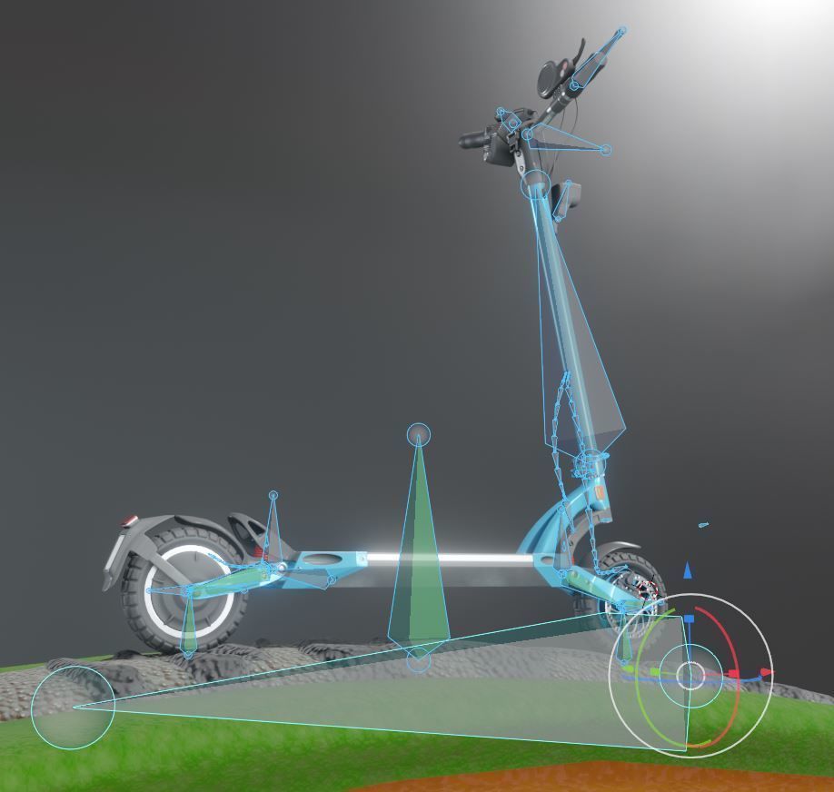 Rigged off-road electric scooter all colors 3D Model Collection_21