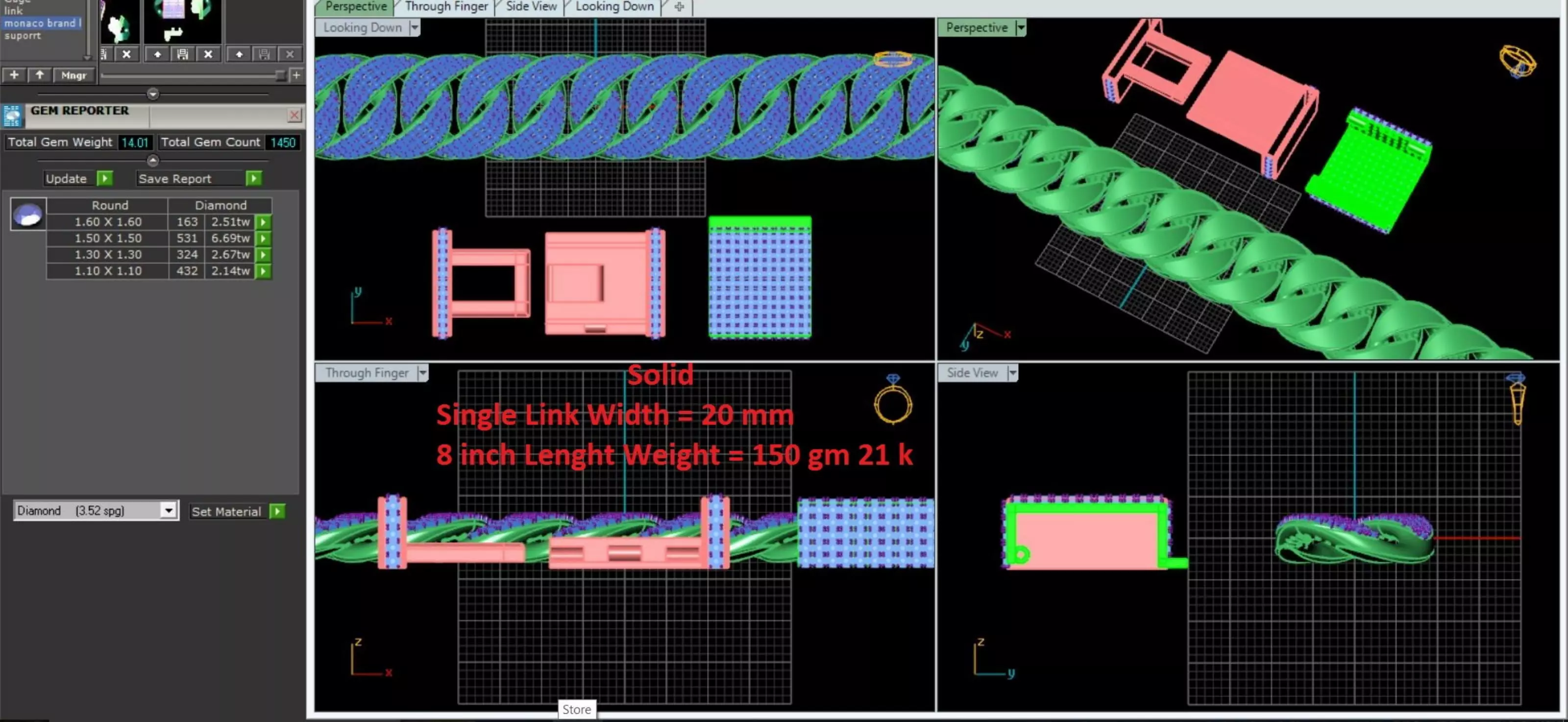 Cubic Diamond Chain 33 3D print model_0