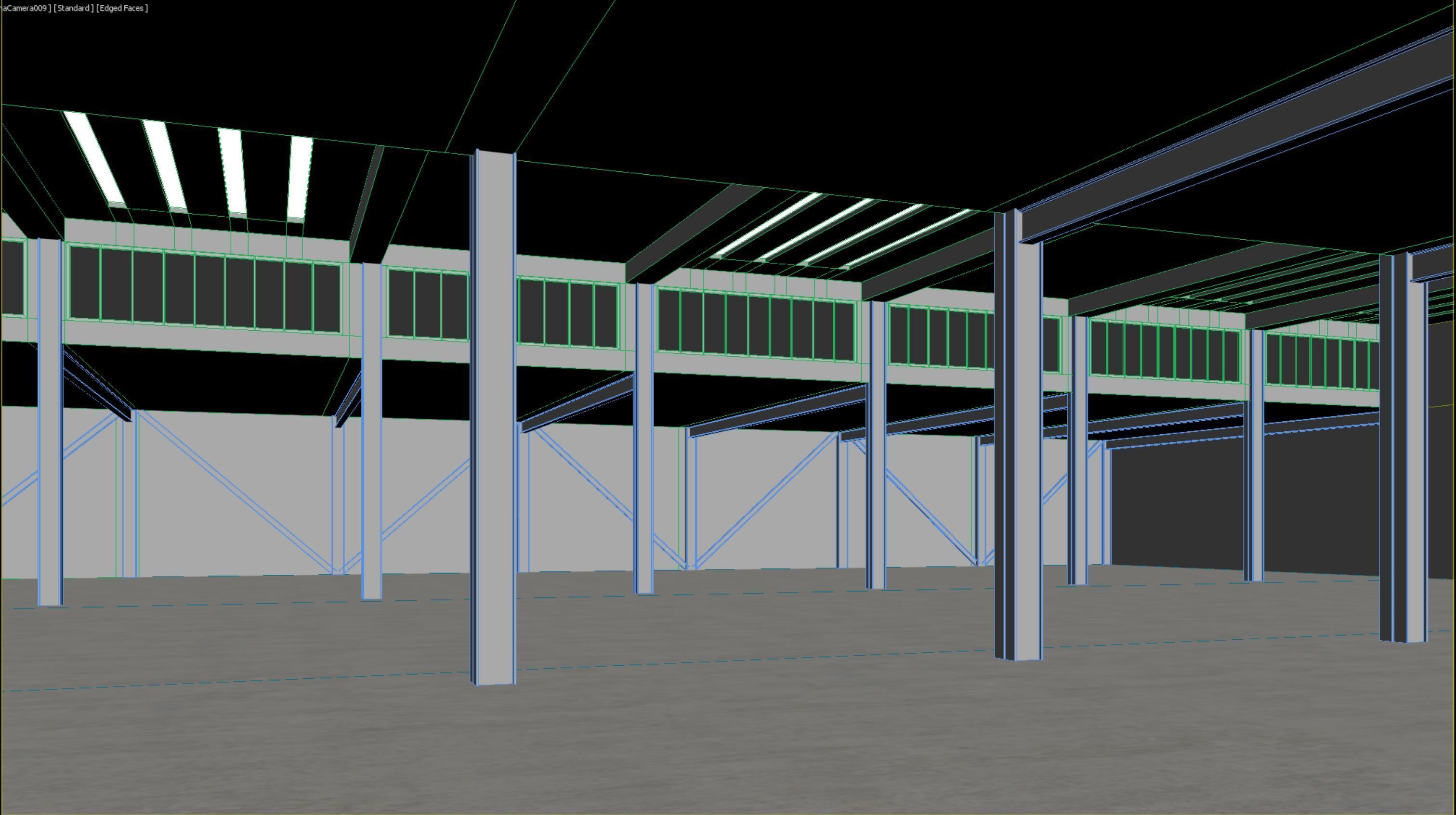 Basemesh interior space 07 Low-poly 3D model_13