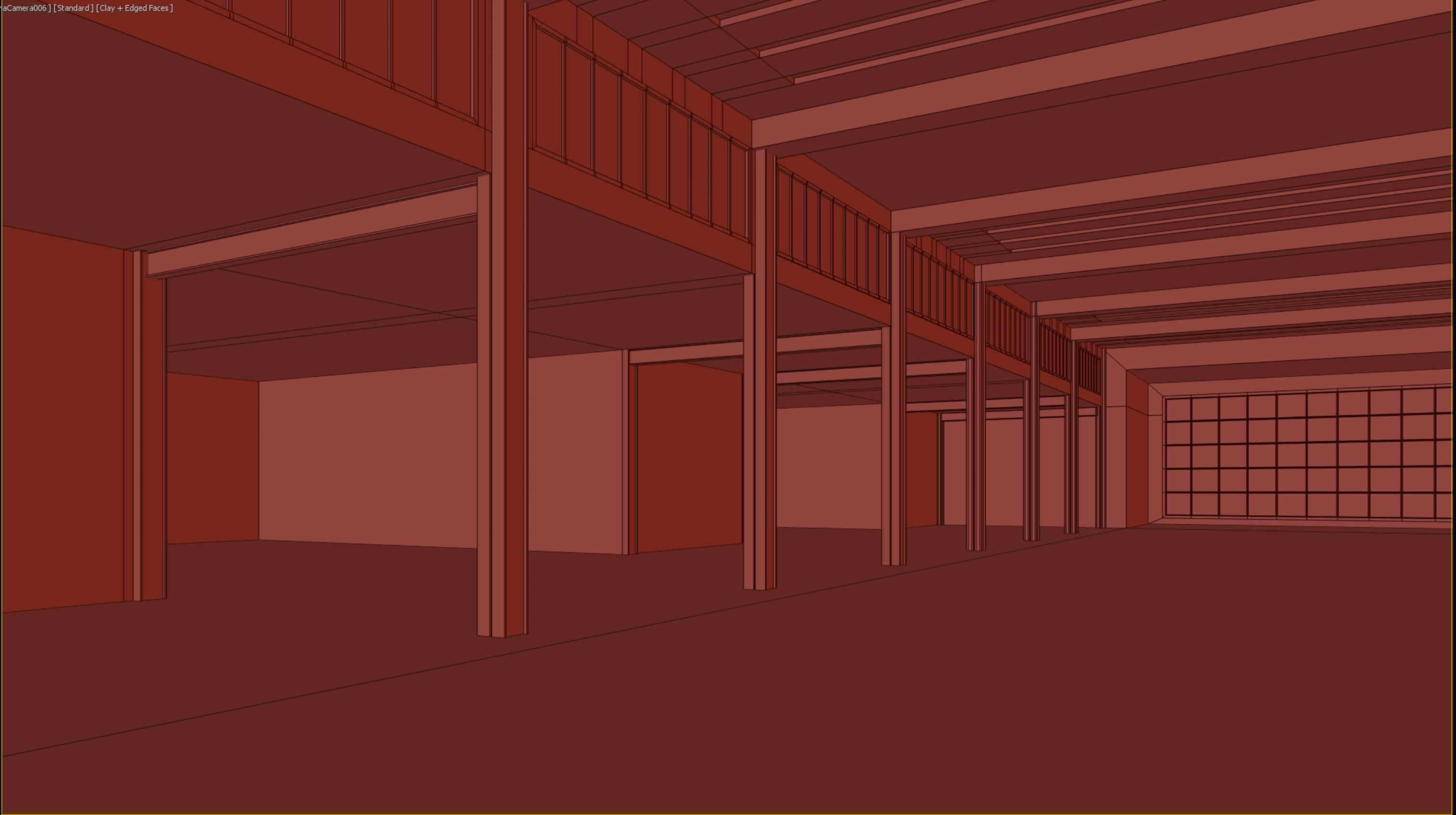 Basemesh interior space 07 Low-poly 3D model_11