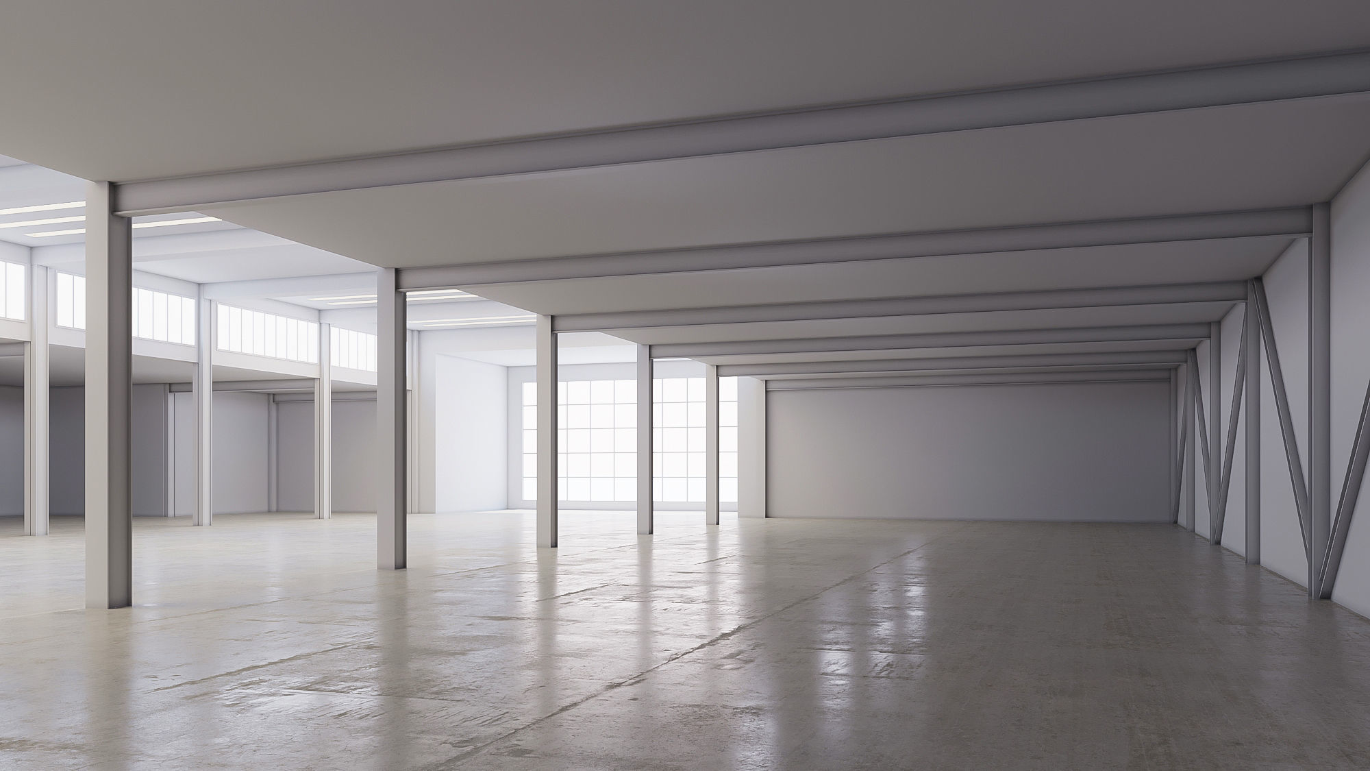 Basemesh interior space 07 Low-poly 3D model_3