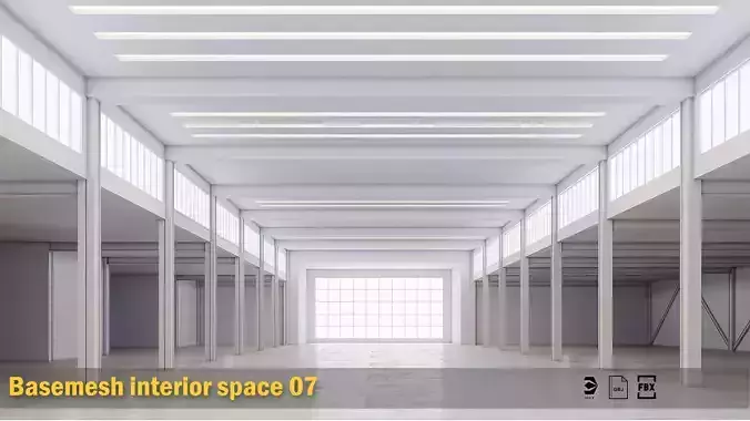 Basemesh interior space 07 Low-poly 3D model