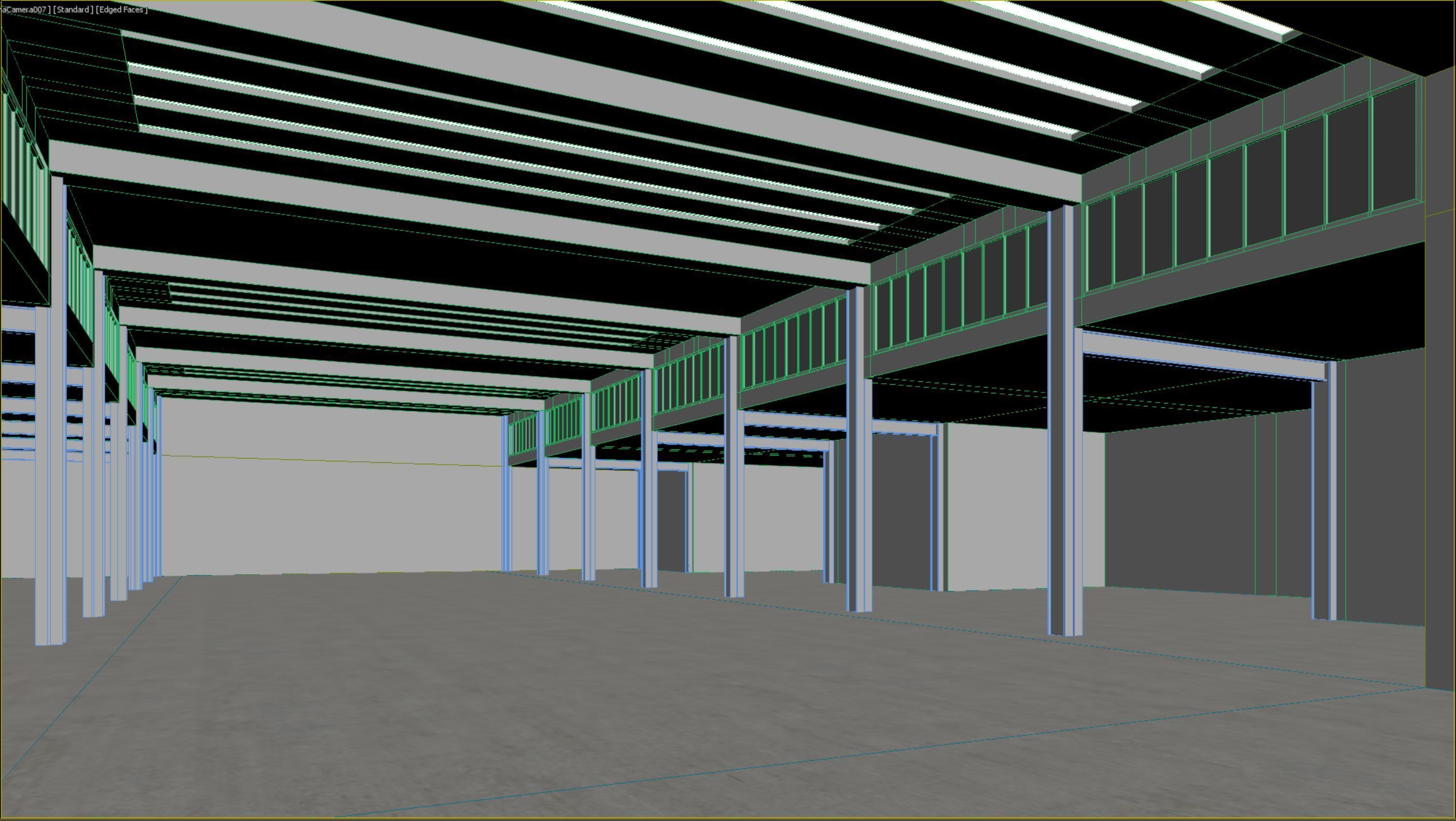 Basemesh interior space 07 Low-poly 3D model_15