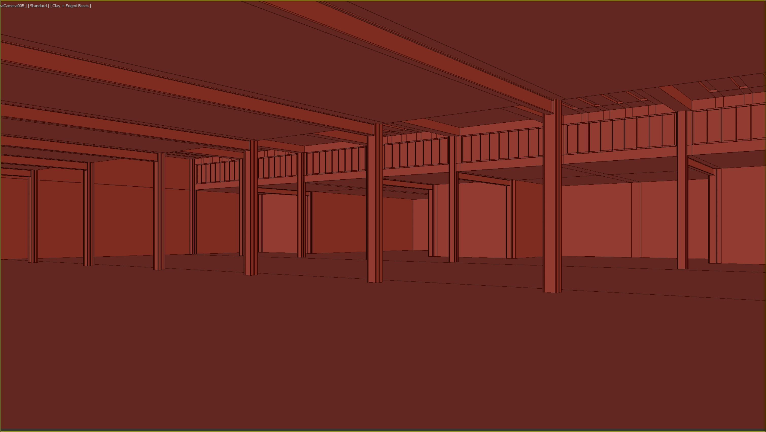 Basemesh interior space 07 Low-poly 3D model_10