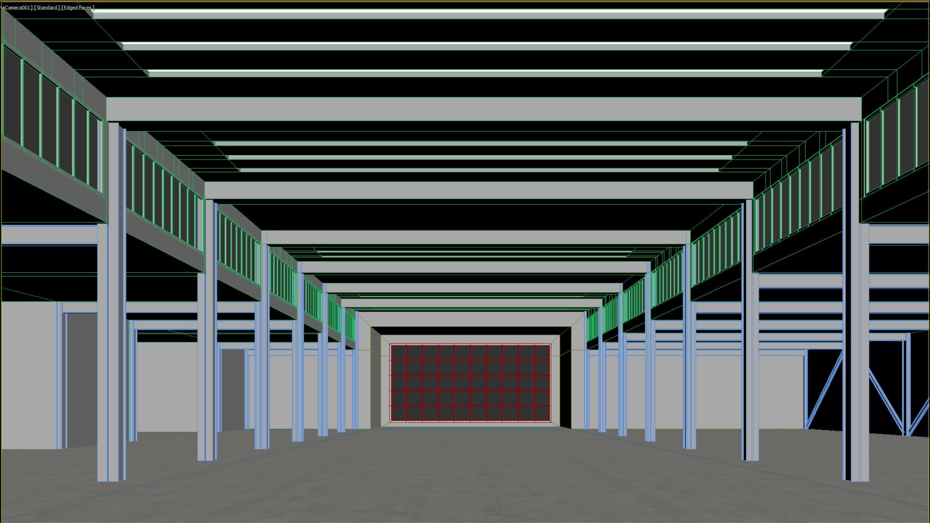 Basemesh interior space 07 Low-poly 3D model_14