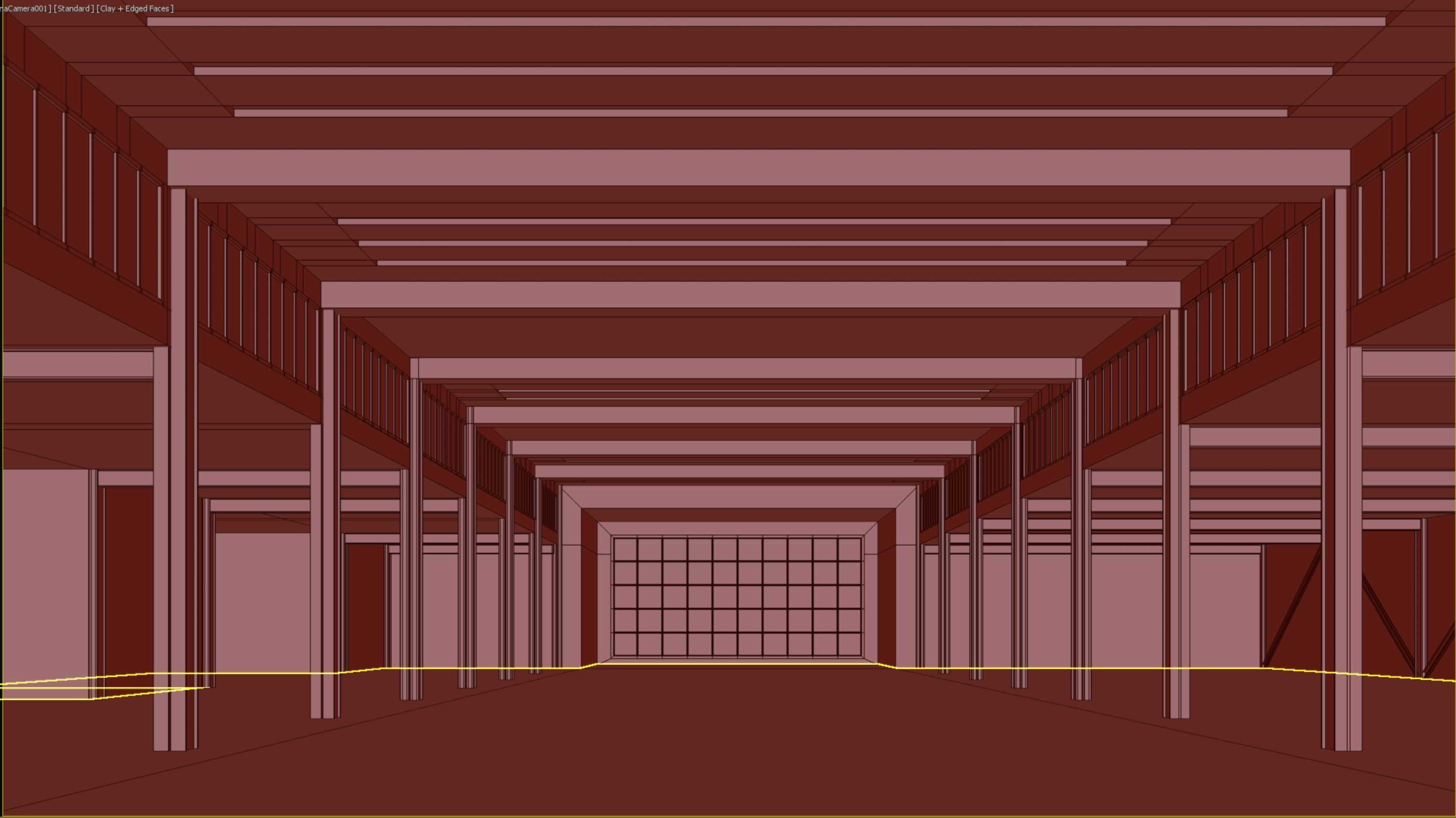 Basemesh interior space 07 Low-poly 3D model_9