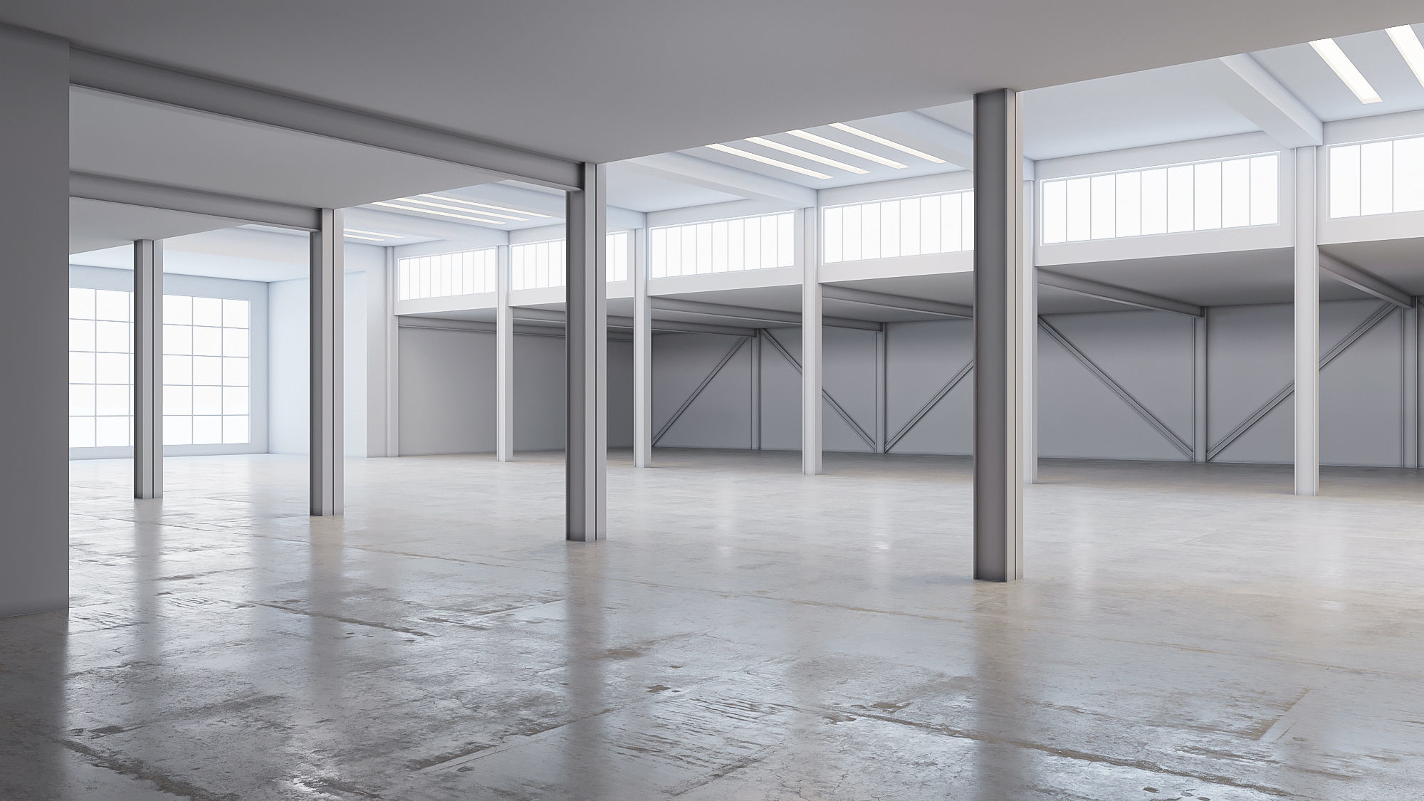 Basemesh interior space 07 Low-poly 3D model_7