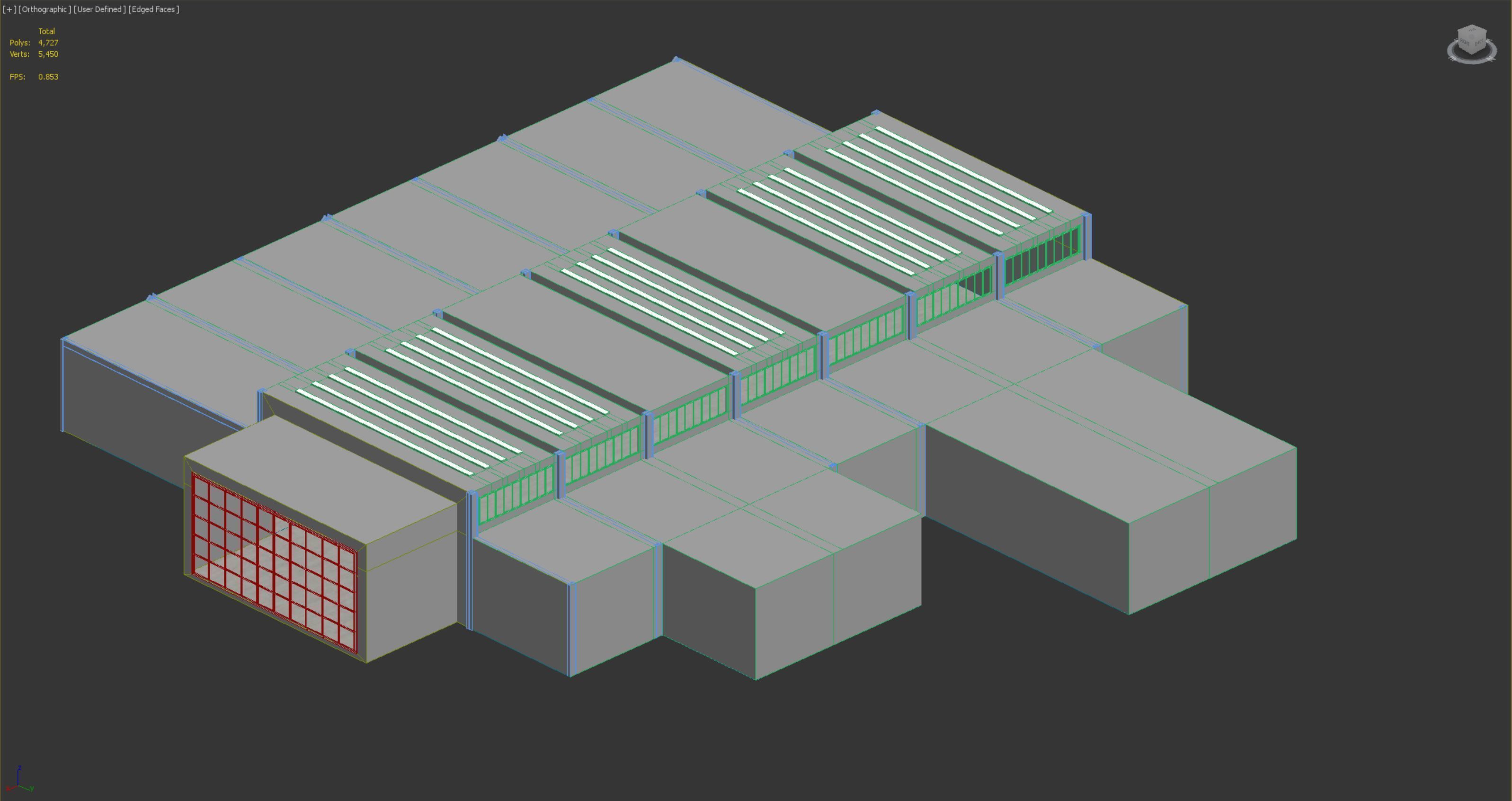 Basemesh interior space 07 Low-poly 3D model_16