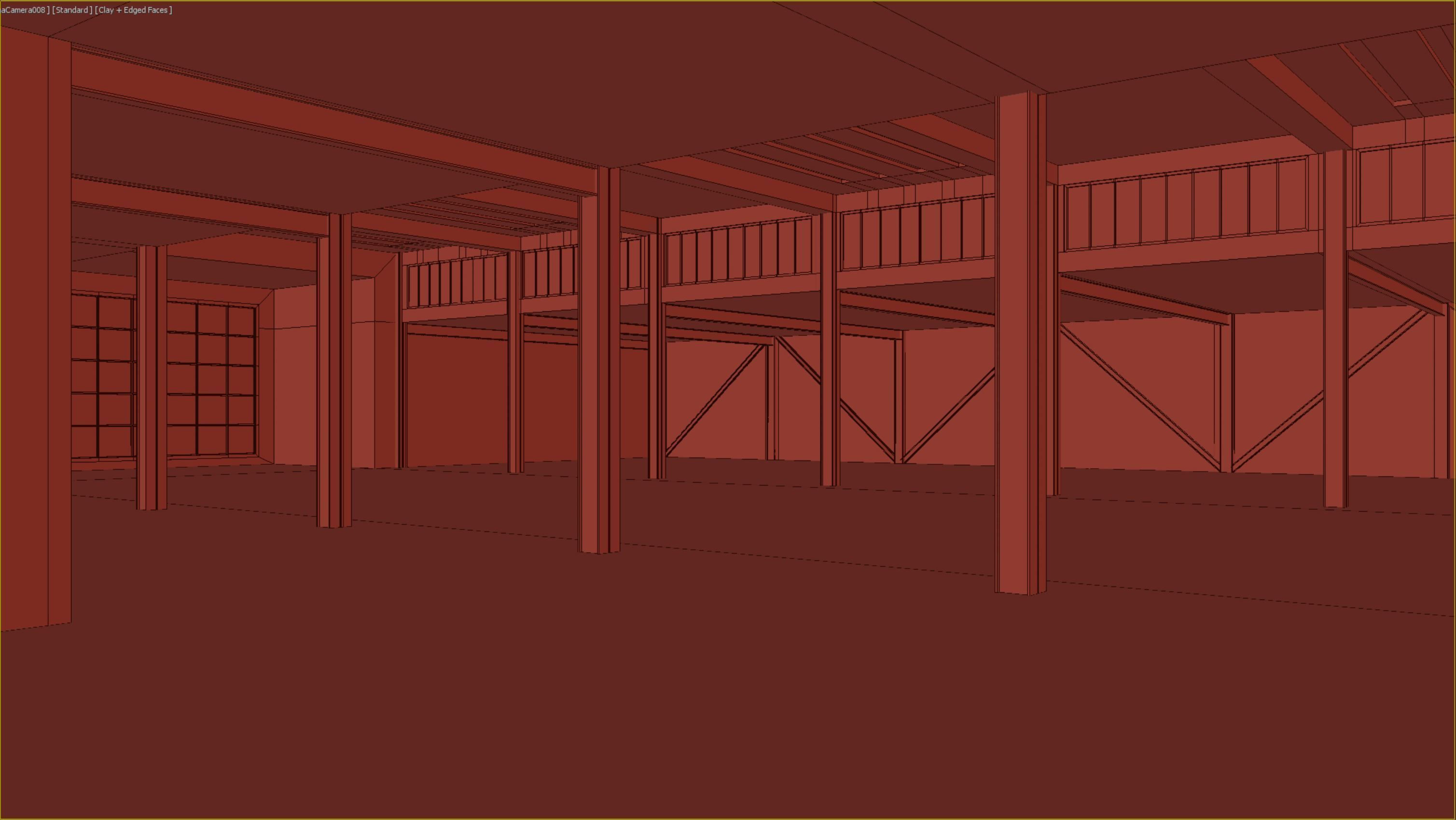 Basemesh interior space 07 Low-poly 3D model_12