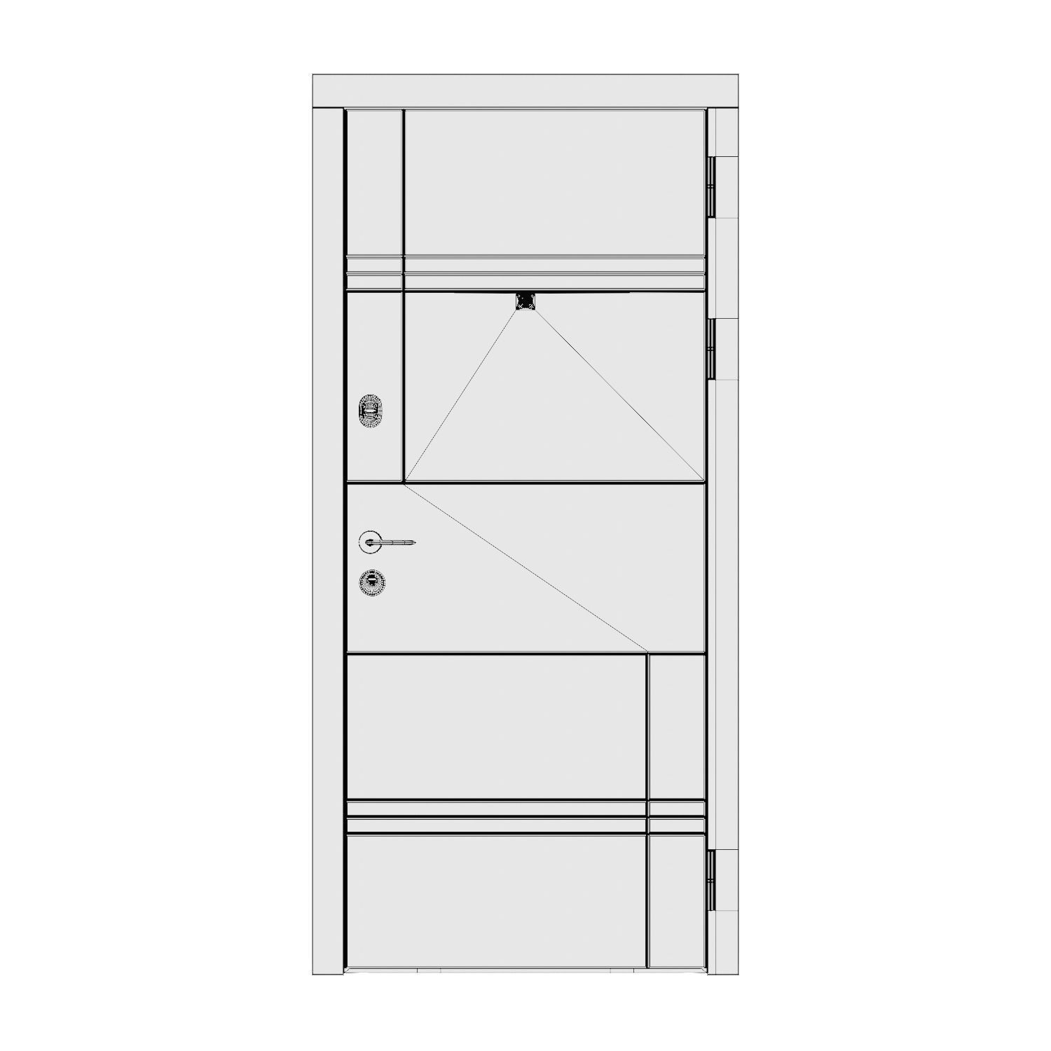 Modern front Door 4 3D model_4