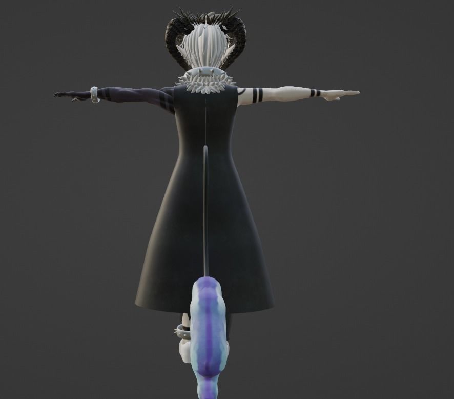 Anime Model with Sakuna Markings Low-poly 3D model_2