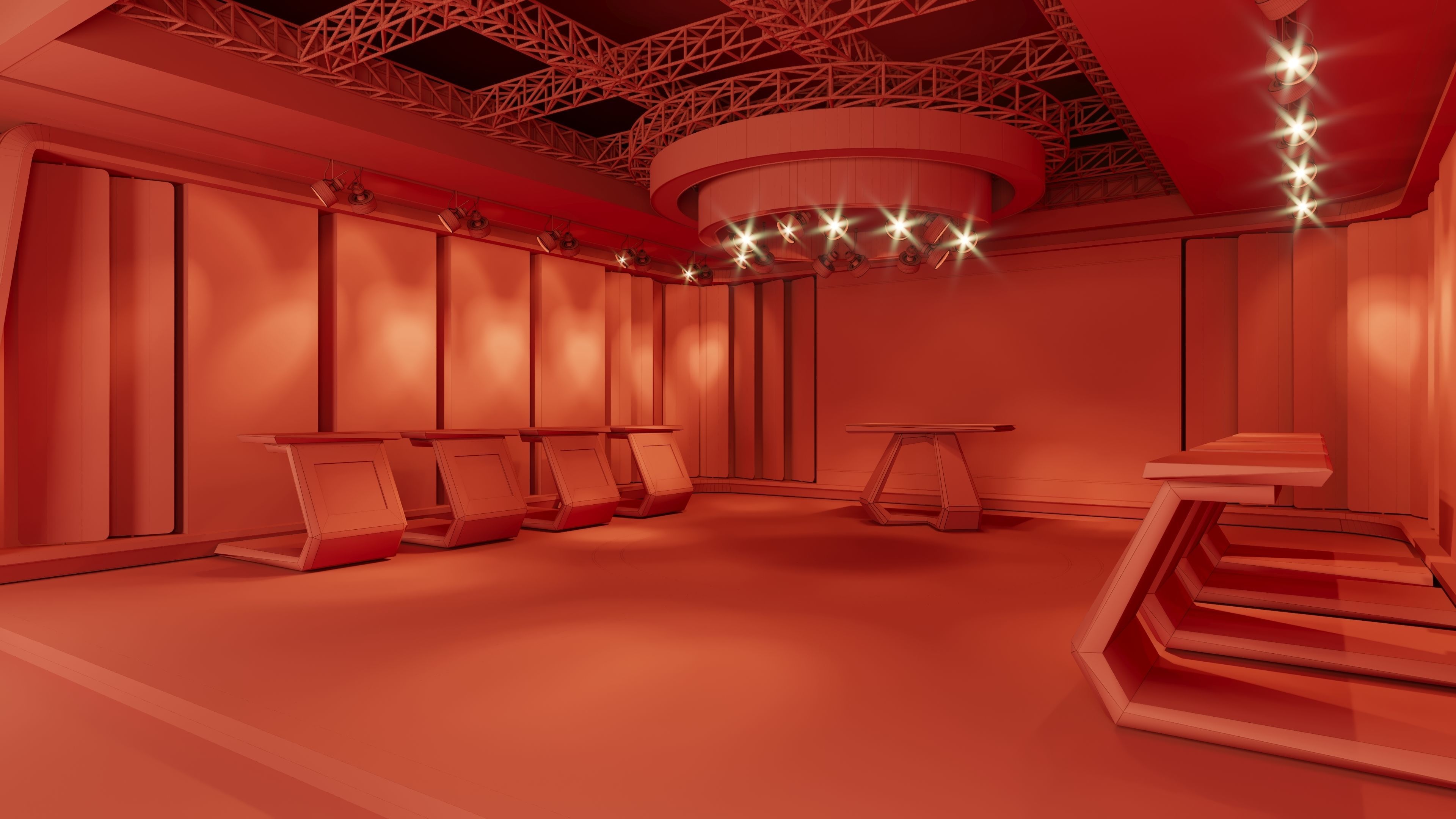 Virtual Game Show Set Design Low-poly 3D model_15