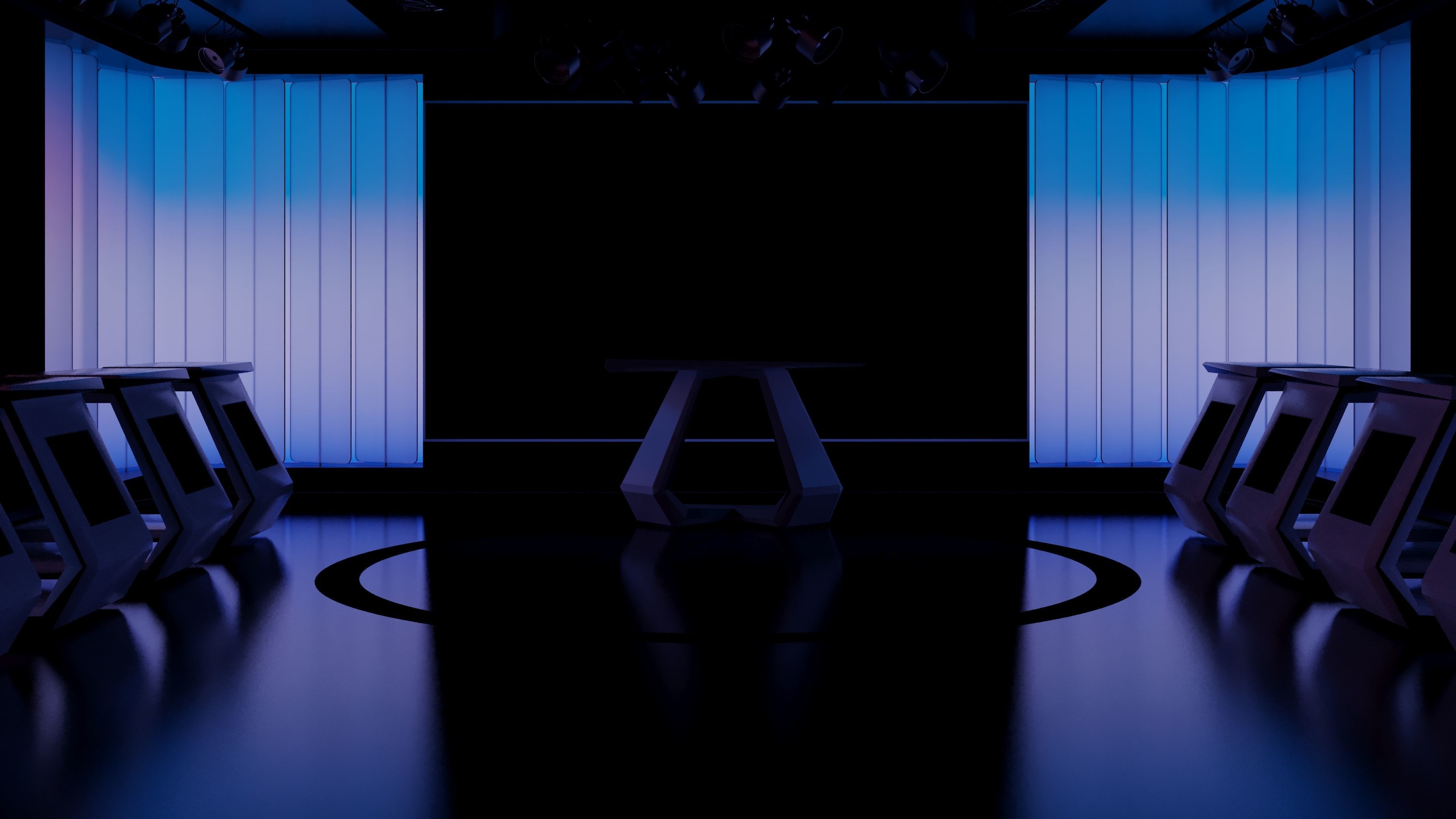 Virtual Game Show Set Design Low-poly 3D model_8