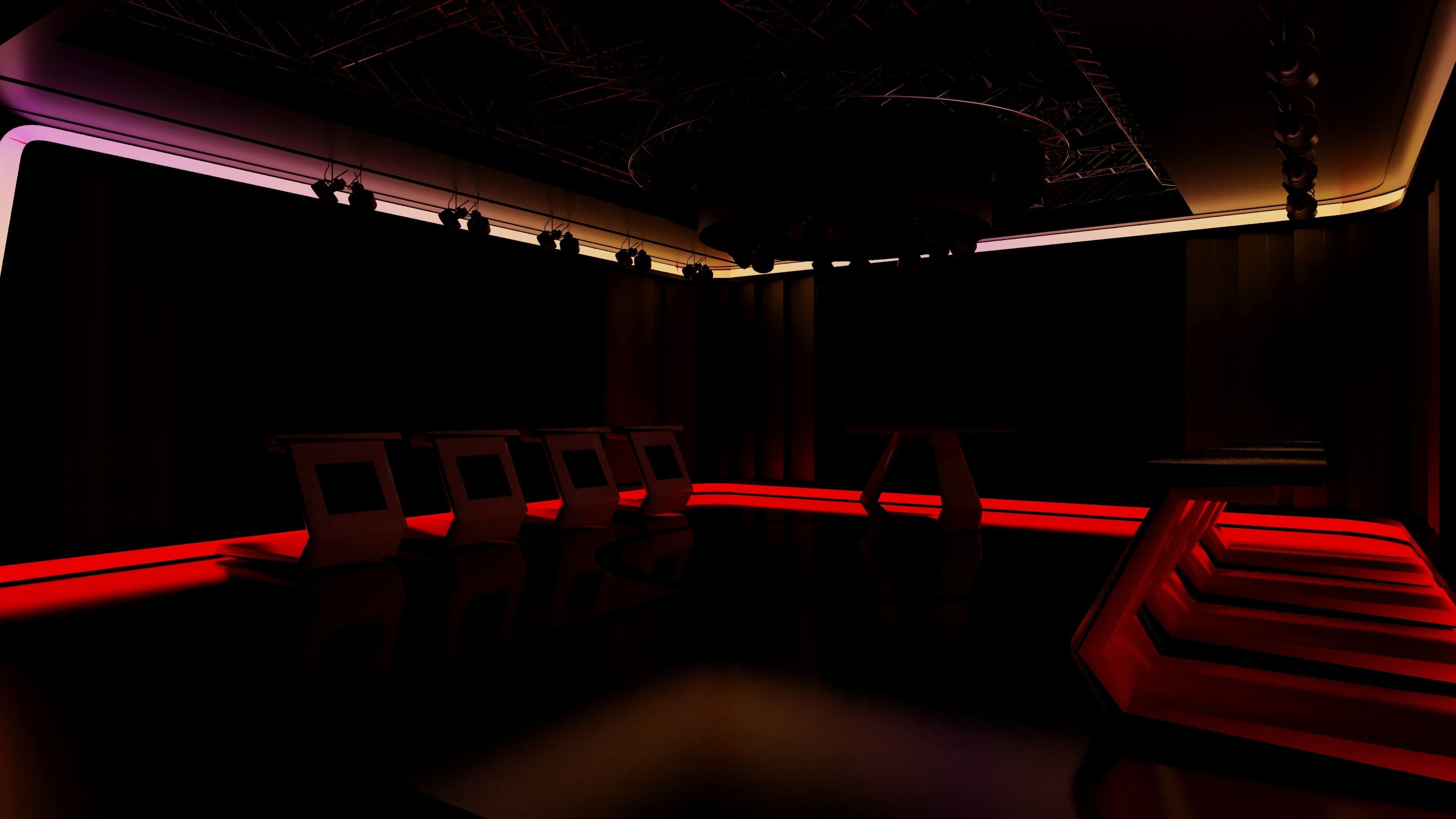 Virtual Game Show Set Design Low-poly 3D model_5