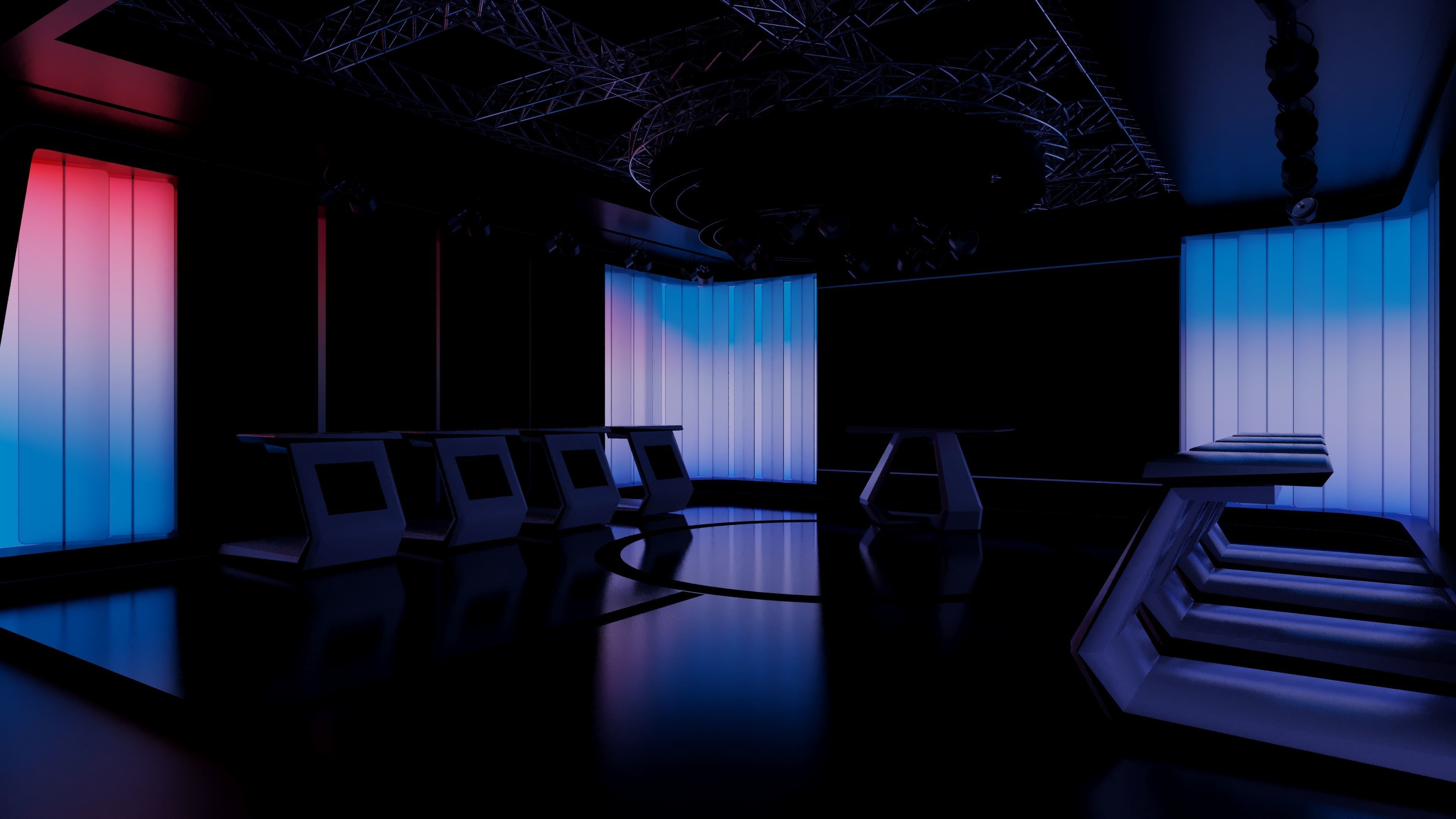 Virtual Game Show Set Design Low-poly 3D model_4