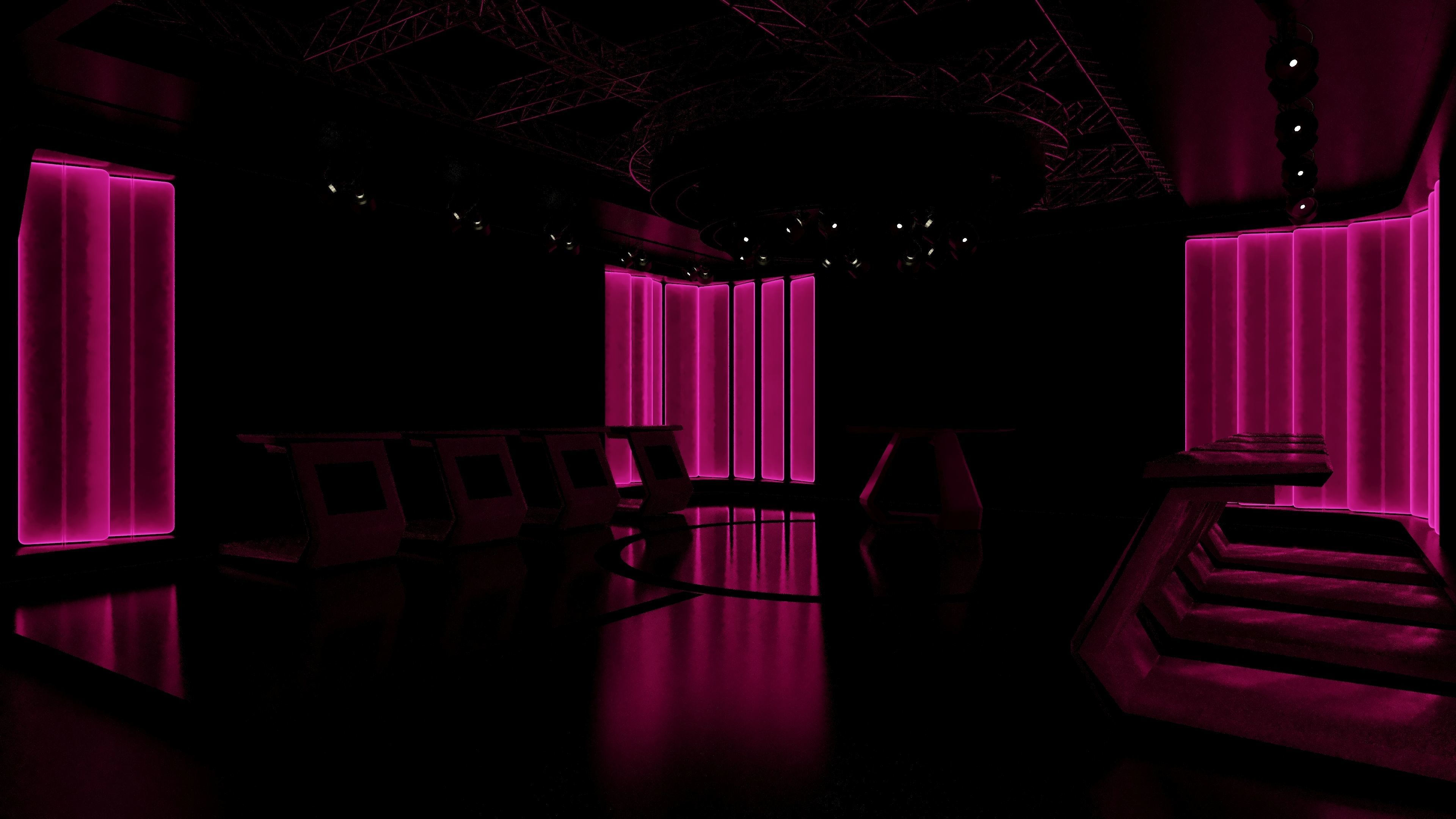 Virtual Game Show Set Design Low-poly 3D model_6