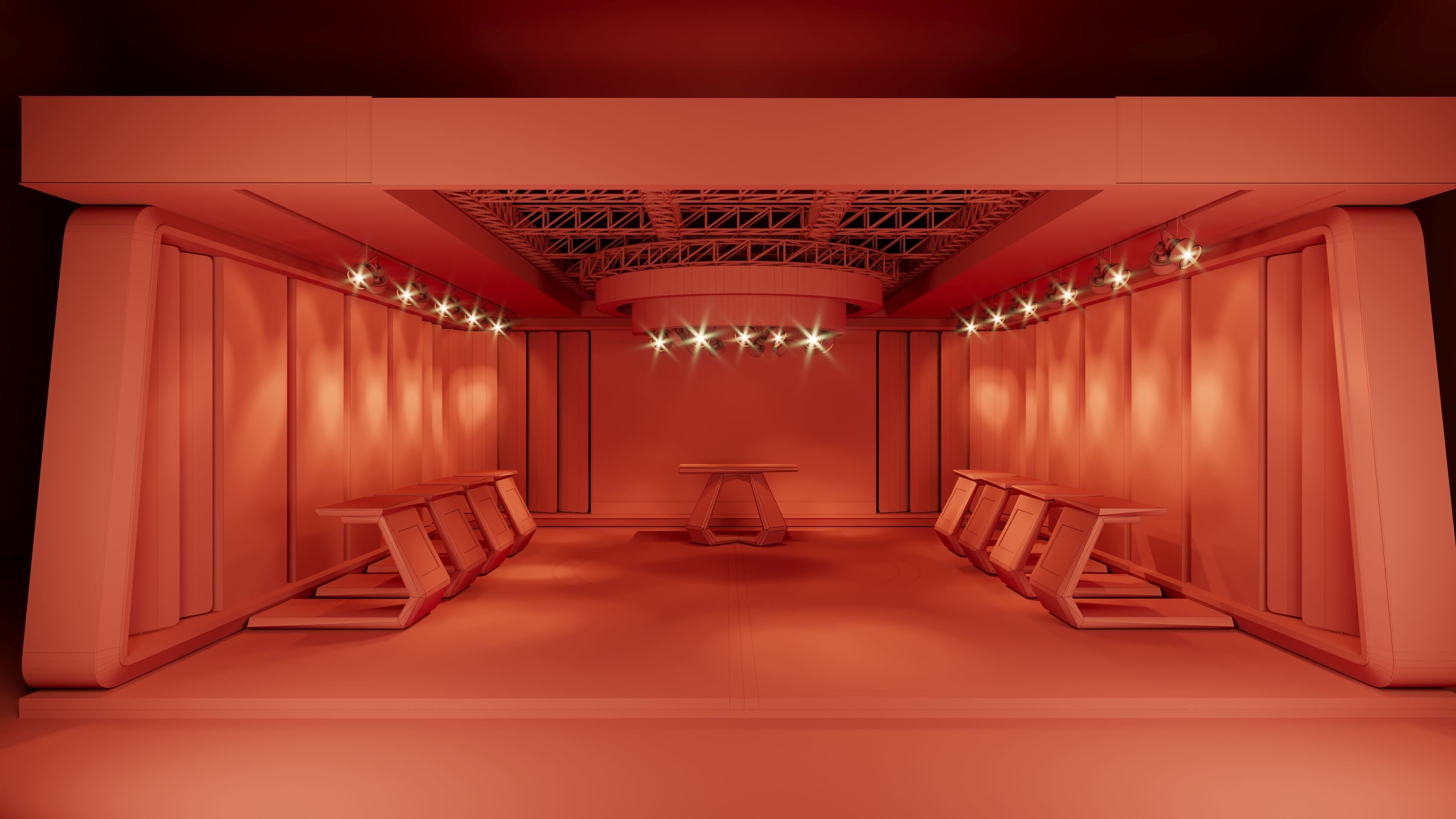 Virtual Game Show Set Design Low-poly 3D model_14